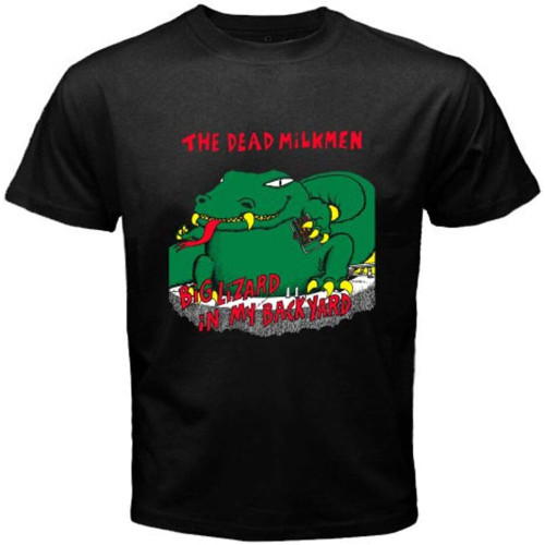 The Dead Milkmen Big Lizard in My Backyard T-Shirt Graphic Tee Printed Top for Mens The Dead Milkmen Big Lizard in My Backyard T-Shirt Graphic Tee Printed Top for Mens