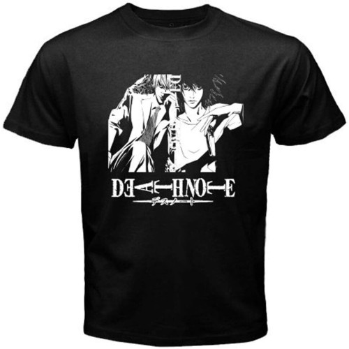 Death Note L Light Yagami Horror T-Shirt Graphic Tee Printed Top for Mens Death Note L Light Yagami Horror T-Shirt Graphic Tee Printed Top for Mens