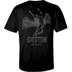 LED Zeppelin Angel T-Shirt Birthday Black Cotton Tee Vintage Gift for Men Women Black