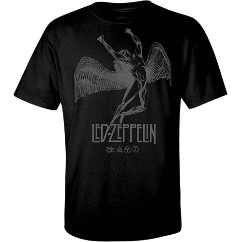 LED Zeppelin Angel T-Shirt Birthday Black Cotton Tee Vintage Gift for Men Women Black LED Zeppelin Angel T-Shirt Birthday Black Cotton Tee Vintage Gift for Men Women Black