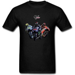 Men's MotoGP Design Cotton T Shirt Black Men's MotoGP Design Cotton T Shirt Black