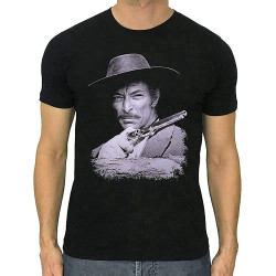 Men's Lee Van Cleef t-Shirt Western Actor Movie Cotton Black The Bad Size Black