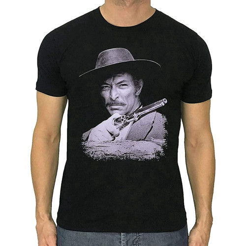 Men's Lee Van Cleef t-Shirt Western Actor Movie Cotton Black The Bad Size Black