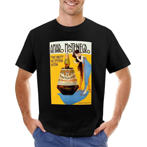 Amaro Montenegro Vintage Food&Drink T-Shirt tees Kawaii Clothes Mens t Shirts Pack