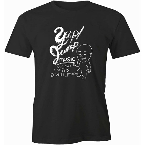 Men's Daniel Johnston - Yip Yip Jump - 1983 - Iconic - POP Art - Abstract Low Fi O-Neck Cotton T Shirt Men's Daniel Johnston - Yip Yip Jump - 1983 - Iconic - POP Art - Abstract Low Fi O-Neck Cotton T Shirt