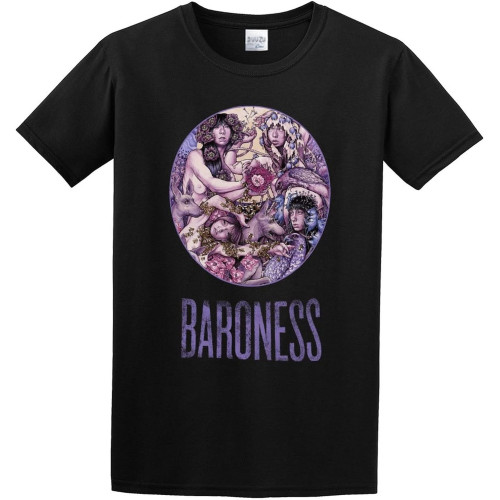 Men's Baroness Gold and Grey O-Neck Cotton T Shirt Men's Baroness Gold and Grey O-Neck Cotton T Shirt