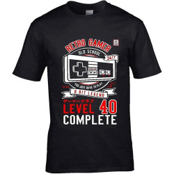 Fun Gaming Retro Gamer Level 40 Complete for 40Th Birthday Cotton Short Sleeve O-Neck Summer Cool Mens T Shirt Fun Gaming Retro Gamer Level 40 Complete for 40Th Birthday Cotton Short Sleeve O-Neck Summer Cool Mens T Shirt