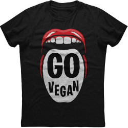 Go Vegan Human Mouth Printed Mens Short Sleeve Cotton T-Shirt Go Vegan Human Mouth Printed Mens Short Sleeve Cotton T-Shirt