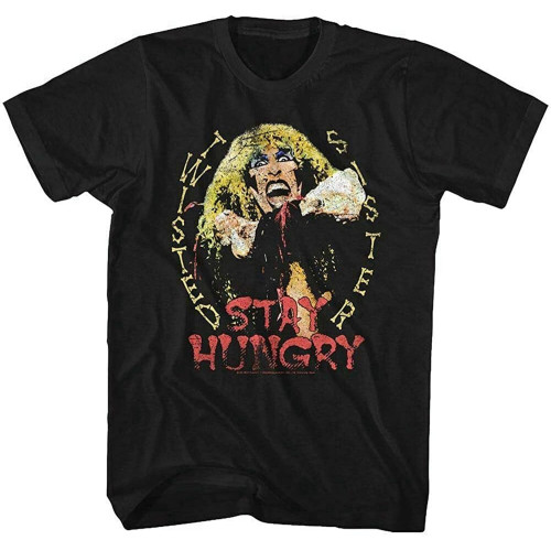 Men's Twisted Sister Stay Hungry Black Adult T-Shirt Men's Twisted Sister Stay Hungry Black Adult T-Shirt