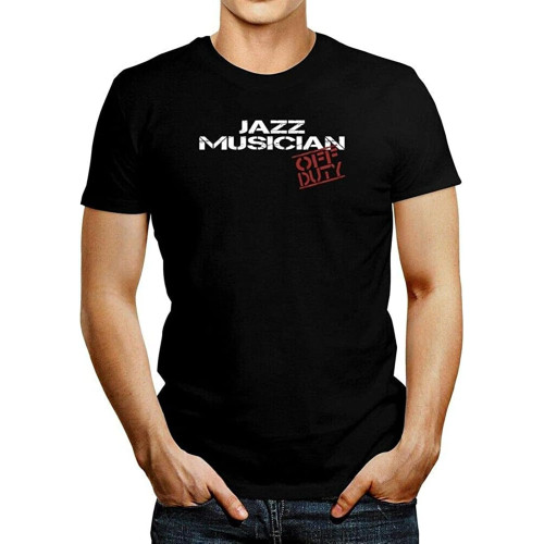 Men's Jazz Musician Off Duty Stencil T-Shirt Men's Jazz Musician Off Duty Stencil T-Shirt