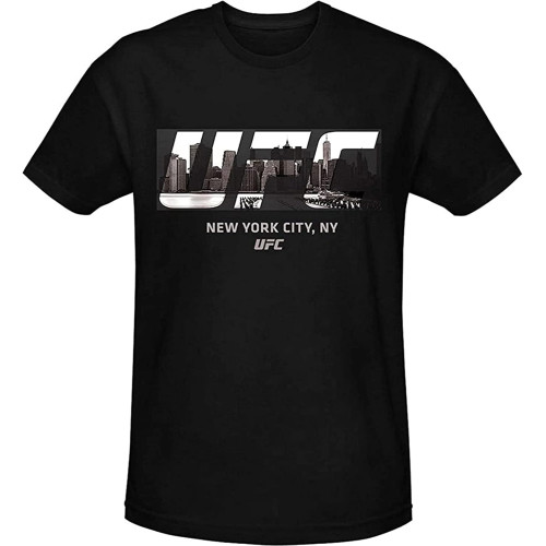 Men Casual Shirt Fashion Shirt UFC T-Shirt Black Short Sleeve T-Shirt