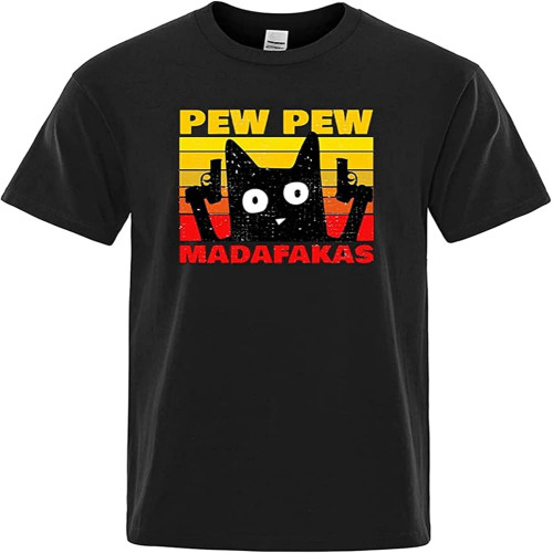 Men's Cartoon Pew Pew Mdafakas Prints Male T Shirts Brand Tshirts Clothing Fashion Breathable T-Shirts Man's Men's Cartoon Pew Pew Mdafakas Prints Male T Shirts Brand Tshirts Clothing Fashion Breathable T-Shirts Man's
