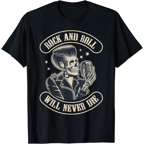 Rock and Roll Will Never Die 1977 Hard Rocker Rock & Roll Yellow Mens Women T Shirt 100% Cotton