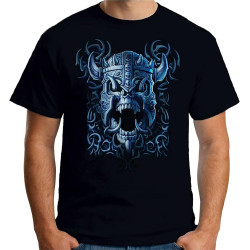 Viking Skull Warrior Fierce Evil Goth Gothic Men's T-Shirt Black S Viking Skull Warrior Fierce Evil Goth Gothic Men's T-Shirt Black S