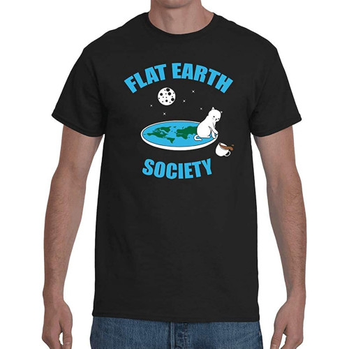 Mens T-Shirt Flat Earth Society-Flat Earth Mens T-Shirt Flat Earth Society-Flat Earth