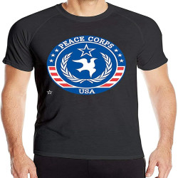 We Love The Peace Corps Logo Mens Short Sleeve T-Shirt Dry Fit Running T Shirt We Love The Peace Corps Logo Mens Short Sleeve T-Shirt Dry Fit Running T Shirt
