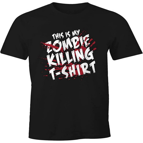 Mens T-Shirt This is My Zombie Killing T-Shirt Halloween Horror Fun Shirt