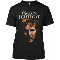 Gordon Lightfoot Gord'S Gold Canadian T-Shirt Mens Black Tees Unisex Size XL Gordon Lightfoot Gord'S Gold Canadian T-Shirt Mens Black Tees Unisex Size XL