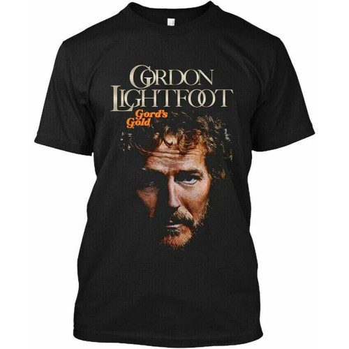 Gordon Lightfoot Gord'S Gold Canadian T-Shirt Mens Black Tees Unisex Size XL Gordon Lightfoot Gord'S Gold Canadian T-Shirt Mens Black Tees Unisex Size XL