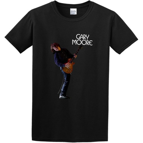 Fashion Men' T-Shirt Gary Moore with Guitar Rock & Blues Guitarist Crew Neck Tops Tee Black Fashion Men' T-Shirt Gary Moore with Guitar Rock & Blues Guitarist Crew Neck Tops Tee Black
