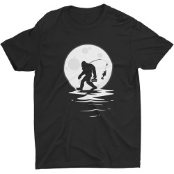 Bigfoot Fishing Funny Sasquatch Moon Fish Night Fishing Mens T-Shirt Size XXL Black Bigfoot Fishing Funny Sasquatch Moon Fish Night Fishing Mens T-Shirt Size XXL Black