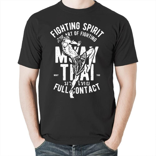 Muay Thai Boxing Fighting Spirit T Shirt Gym Training Martial Art Gift