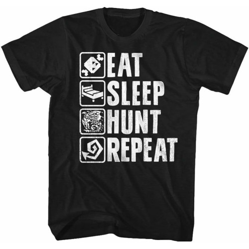 Hunt Repeat Black Adult T-Shirt