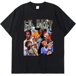 Hip Hop Rapper Lil Baby Hoodie Men 90s Vintage Graphic T Shirts Cotton Simple Trend Harajuku Tee Hip Hop Rapper Lil Baby Hoodie Men 90s Vintage Graphic T Shirts Cotton Simple Trend Harajuku Tee