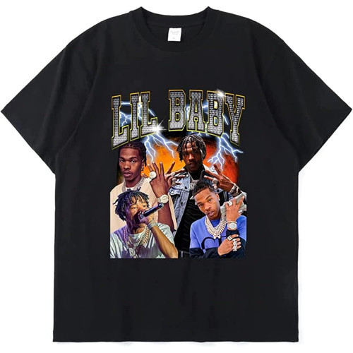 Hip Hop Rapper Lil Baby Hoodie Men 90s Vintage Graphic T Shirts Cotton Simple Trend Harajuku Tee Hip Hop Rapper Lil Baby Hoodie Men 90s Vintage Graphic T Shirts Cotton Simple Trend Harajuku Tee