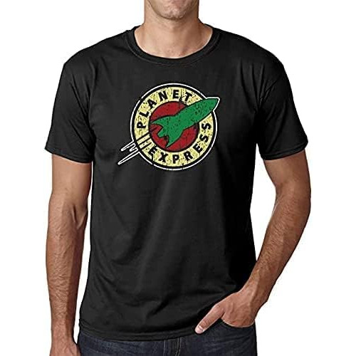 AWD Merch Planet Express Distressed T-Shirt Inspired Men's Comedy T-Shirts Men T-Shirt Black