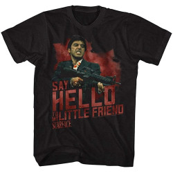 Menscarface Movie Al Pacino T Shirt Say Hello Black Menscarface Movie Al Pacino T Shirt Say Hello Black
