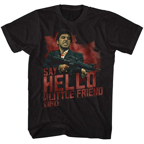 Menscarface Movie Al Pacino T Shirt Say Hello Black Menscarface Movie Al Pacino T Shirt Say Hello Black