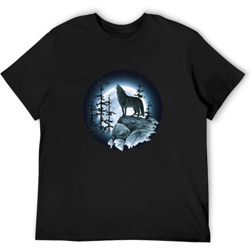 Big and Tall T-Shirt Lone Wolf Howlng at The Moon Tee Shirt Tall Shirts for Men Black Big and Tall T-Shirt Lone Wolf Howlng at The Moon Tee Shirt Tall Shirts for Men Black