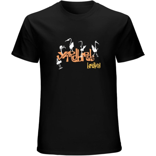 Yardbirds T-Shirt Throwback Heavy Cotton 60S Retro Men Cotton Tee Black