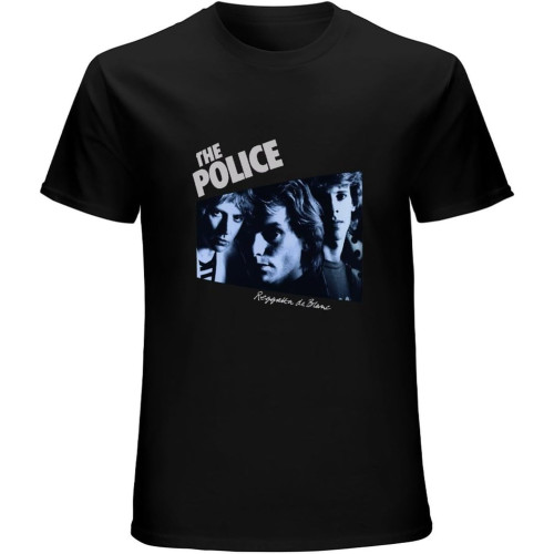 The Police Regatta De Blanc Album Cover Men T-Shirt Black The Police Regatta De Blanc Album Cover Men T-Shirt Black
