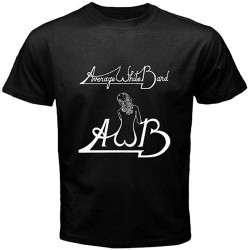 Awb Average White Band Logo Men' White Black T-Shirt Awb Average White Band Logo Men' White Black T-Shirt