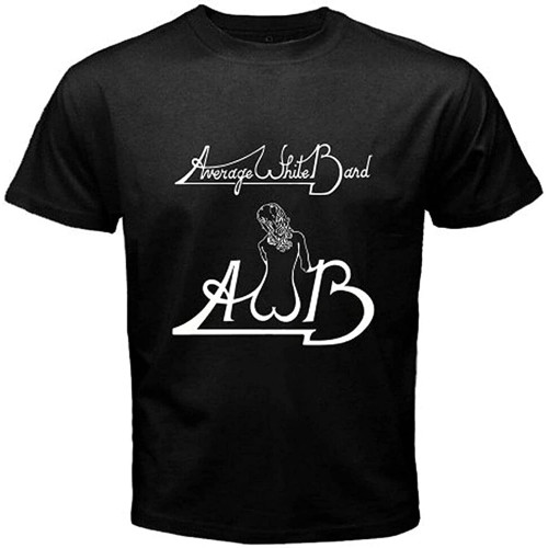 Awb Average White Band Logo Men' White Black T-Shirt Awb Average White Band Logo Men' White Black T-Shirt
