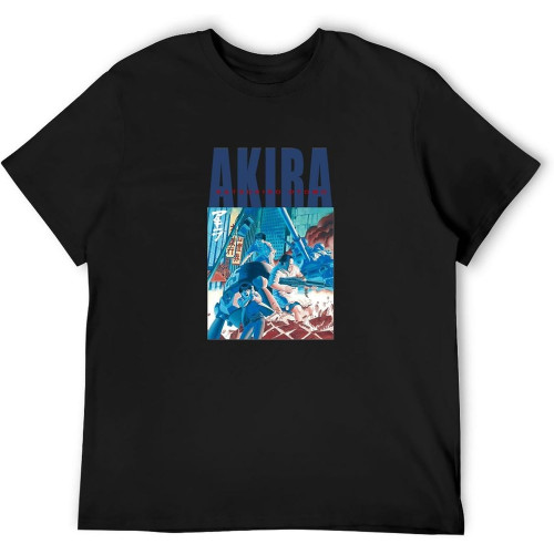 Akira Manga 1988 T-Shirt V8 White Japanese Otomo Cotton Black Akira Manga 1988 T-Shirt V8 White Japanese Otomo Cotton Black