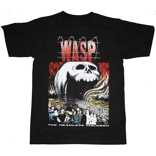 W.A..P. The Headless Children'89 Wasp Heavy Metal Band RT New Black Mens T-Shirt