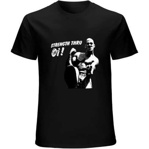 Strength Thru Oi Men T-Shirt Skinhead Punk Mod S-X Hand Printed Shirt Black Strength Thru Oi Men T-Shirt Skinhead Punk Mod S-X Hand Printed Shirt Black