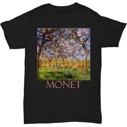 Men's Giverny in Springtime by Claude Monet T-Shirt Black Men's Giverny in Springtime by Claude Monet T-Shirt Black