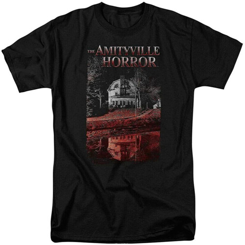 Men's The Amityville Horror Cold Blood T Shirt Horror Movie Retro Tee Black