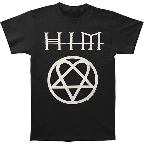 Him Mens Heartagram T-Shirt Mens Sports T Shirt Round Neck T-Shirts Black