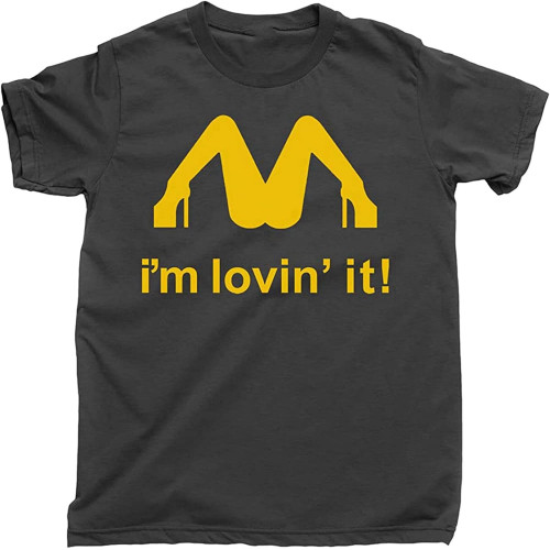 Men's Slash T Shirt Im Lovin It Parody McLovin Funny Tee Black Men's Slash T Shirt Im Lovin It Parody McLovin Funny Tee Black