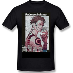 Jujutsu-Kaisen T-Shirt Men's Summer Cotton Short Sleeve Clothes Black Jujutsu-Kaisen T-Shirt Men's Summer Cotton Short Sleeve Clothes Black