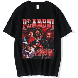 Hip Hop Rapper Playboi Carti T Shirt Men Women Graphic Print T-Shirts Oversized Streetwear Short Sleeve Male Cotton T-Shirt Black Hip Hop Rapper Playboi Carti T Shirt Men Women Graphic Print T-Shirts Oversized Streetwear Short Sleeve Male Cotton T-Shirt Black
