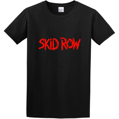 Adult T-Shirts Skid Row Logo T Black