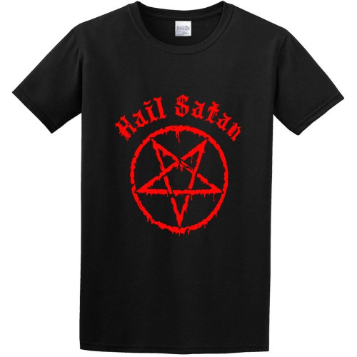 Men's T-Shirts Hail Satan - Pentagram Rock Goth Unholy Satanic Punk Emo Fashion Black Men's T-Shirts Hail Satan - Pentagram Rock Goth Unholy Satanic Punk Emo Fashion Black