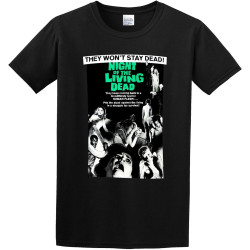 Men's T-Shirts Night of The Living Dead Zombie B-Movie Horror Romero Black
