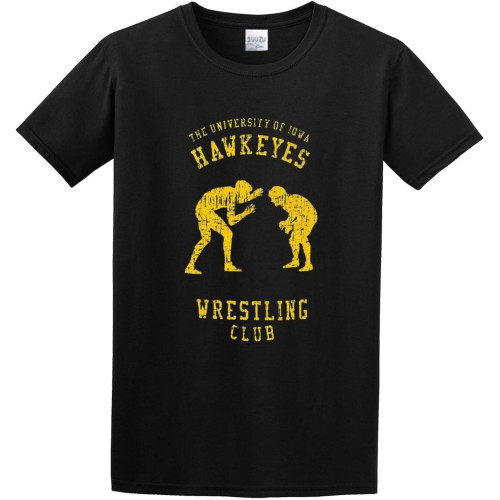 Unisex T-Shirt Iowa Hawkeyes Wrestling Club Black Unisex T-Shirt Iowa Hawkeyes Wrestling Club Black